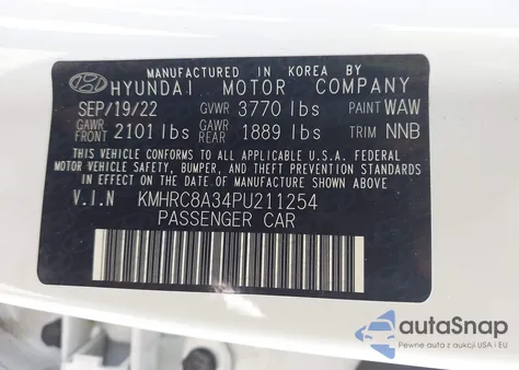 2023 Hyundai Venue Sel из США, поврежденный, VIN KMHRC8A34PU211254
